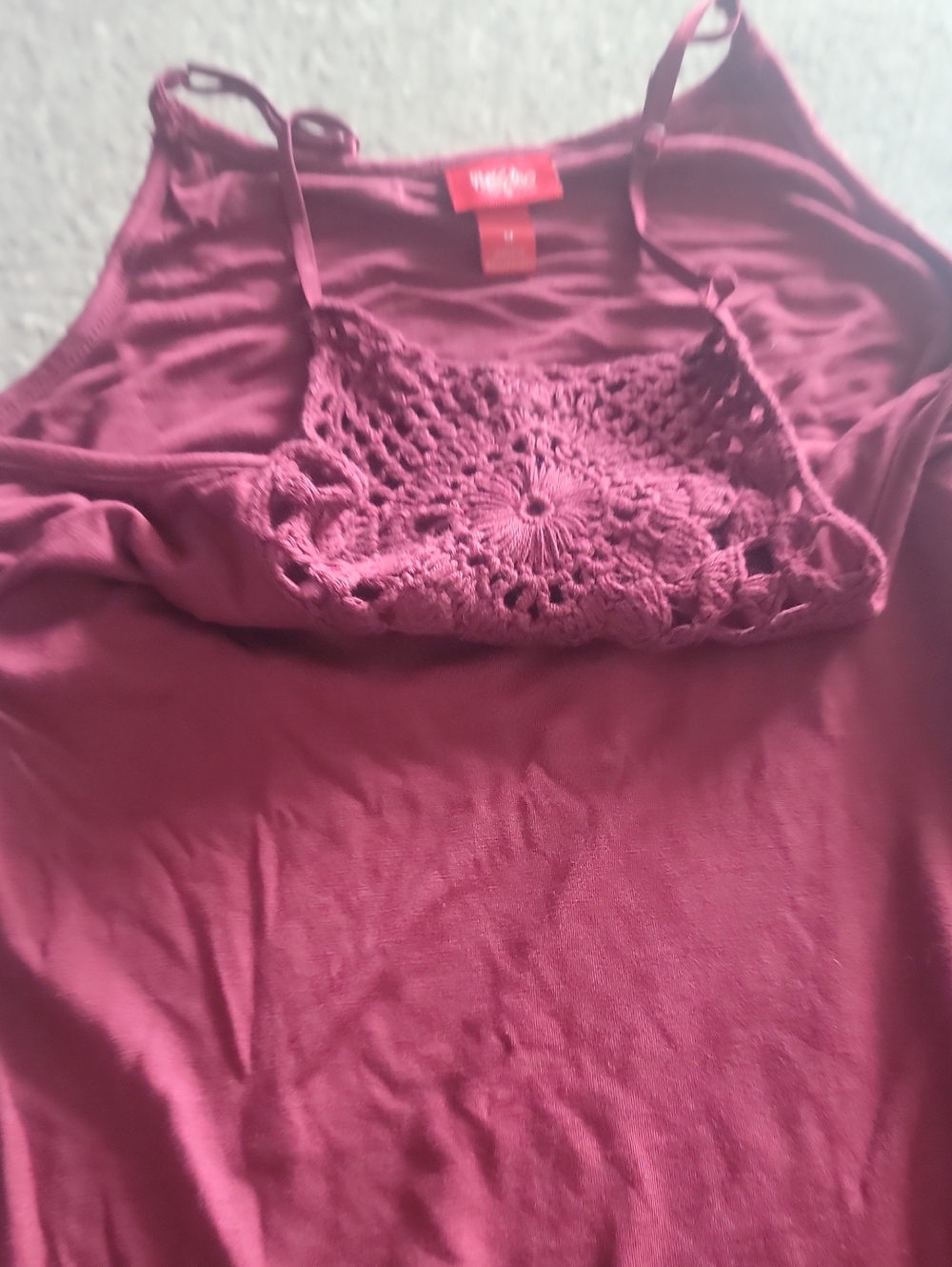 Missoni Burgundy Crochet-Front Spaghetti Strap Camisole
